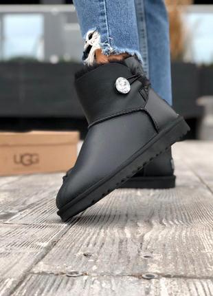 Угги кожаные зимние мини ugg leather10 фото