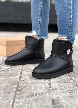 Уггі шкіряні зимові міні ugg leather3 фото