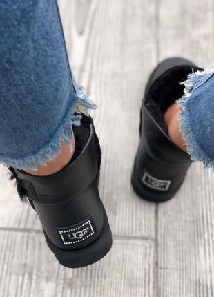 Уггі шкіряні зимові міні ugg leather5 фото