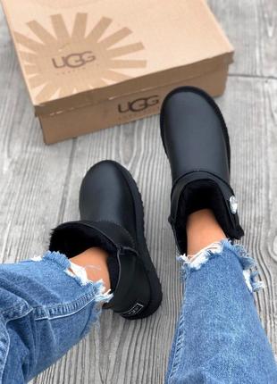 Угги кожаные зимние мини ugg leather7 фото