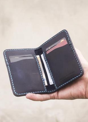 Вертикальне міні-портмоне royal v6 (італійська шкіра) - компактний гаманець в стилі мінімалізм1 фото