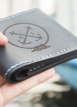 Гаманець slim (унісекс) - тонкий гаманець для грошей і карт ( портмоне, лопатник) + подарунок браслет3 фото