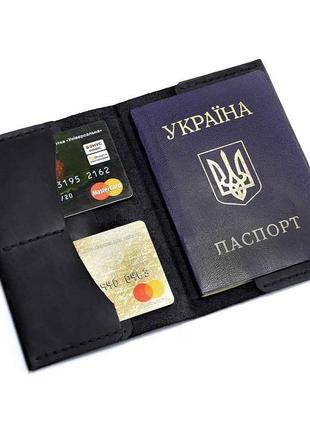 Вінтажна обкладинка для паспорта (італійська шкіра) з відділеннями для карт (докхолдер)4 фото