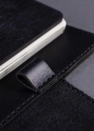 Кожаный блокнот на кольцах (кожаная обложка - органайзер а5) со сменными блоками - чёрный8 фото