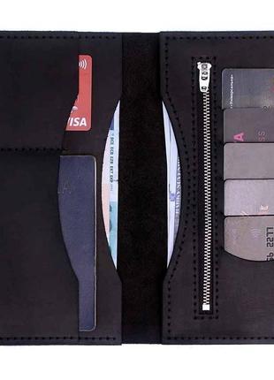 Мужское портмоне - клатч the travel (тревел-кейс) для документов, путешествий - чёрный3 фото