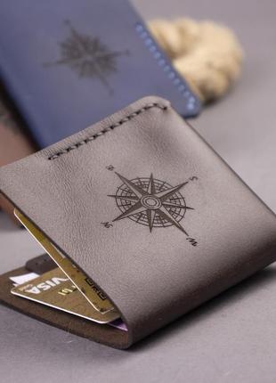 Дизайнерский мужской кошелёк triplet в стиле минимализм (подарок мужчине) - коричневый7 фото