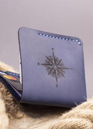 Дизайнерський чоловічий гаманець triplet в стилі мінімалізм (подарунок чоловікові, хлопцю) - чорний9 фото