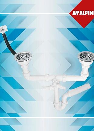 Сифон двойной трубный для кухонной мойки hc7hc12r-pol1 mcalpine