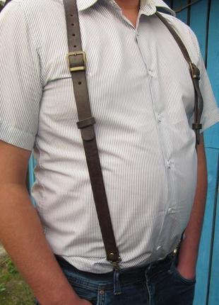Шкіряні чоловічі підтяжки