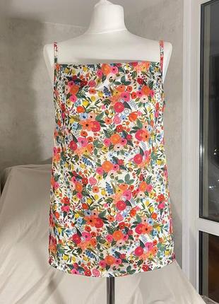 Новая майка сатиновая в цветочный принт, boohoo