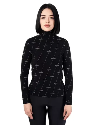 Гольф balenciaga long sleeve turtleneck top black