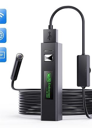 Жесткий wi-fi usb эндоскоп hard 2.0mp fullhd 1200p 2 метра / 8 мм. технический бороскоп для телефона