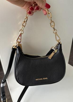 Сумку кросс боди черная michael kors cora6 фото