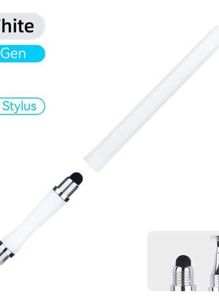 Універсальний стилус 2в1 stylus touch pen для смартфона, телефона, планшета, сенсорного екрана 2cfd білий