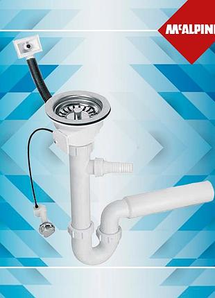 Сифон-автомат для кухонной мойки с переливом hc7+pufs113r-cp mcalpine