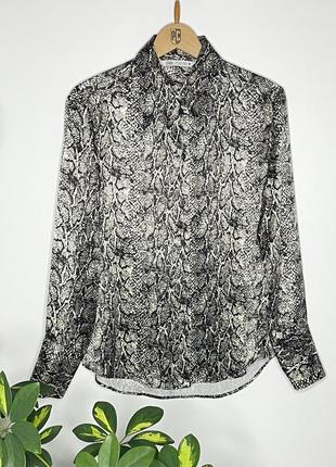 Рубашка женская анималистичный принт вискоза блузка натуральная тренд блузка4 фото