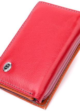 Стильний жіночий гаманець із якісної натуральної шкіри st leather 19460 різнокольоровий