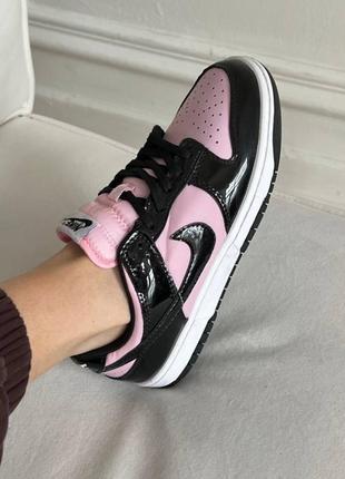 Останні розміри кросівки жіночі sb dunk white pink lacquer лакована шкіра кроссовки весна лак в стиле nike