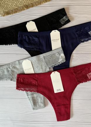 Набір бавовняних стрінгів 4 шт❤️‍🔥