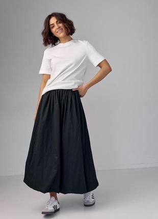 Длинная юбка а-силуэта с резинкой на талии4 фото