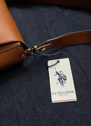 Новая сумка кроссбоди от бренда u.s. polo assn стильная рыжая сумочка8 фото