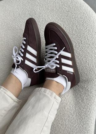 Жіночі кросівки adidas spezial brown white адідас коричневого з білим кольорів1 фото