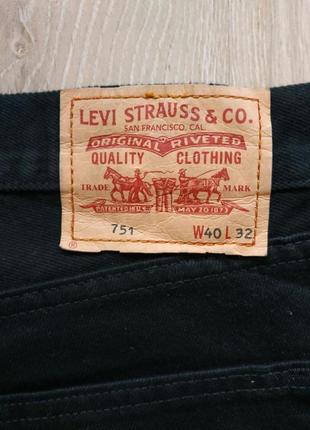 Джинсы levi's 751 черные размер 40/32, новые5 фото