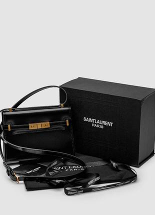 Saint laurent manhattan mini leather shoulder bag black