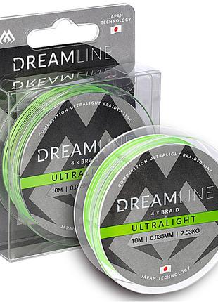 Шнур mikado dream line ultralight braid 10м 0,058мм 4,43кг fluo green