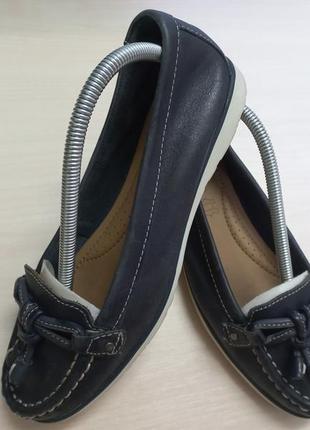Туфли мокасины кожа дев. 36-35р.clarks индии