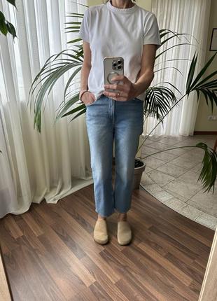 Cropped джинсы h&m, размер 40, высокая посадка