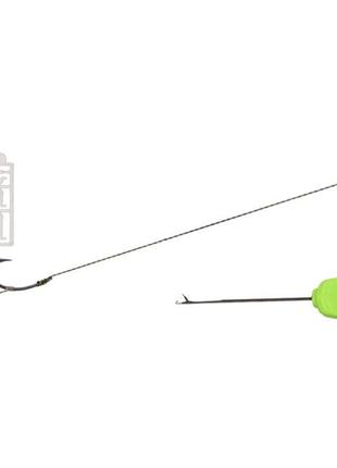 Комплект коропових повідків fishing roi з голкою і стопорами hook №6 15lb