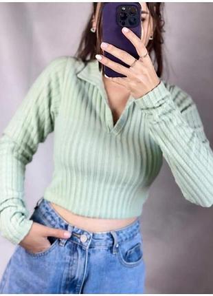 Топ в рубчик на длинный рукав