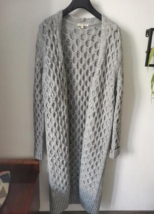 Довгий жіночий вязаний светер кардиган р. l