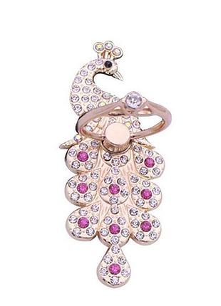 Кільце-тримач і підставка для телефона "павлін — рожевий". попсокет для смартфона