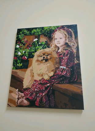 Картина "дівчинка з собакою"