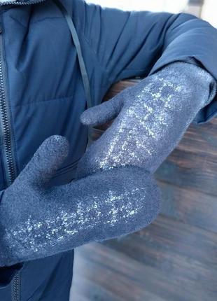 Чоловічі рукавиці валяні2 фото