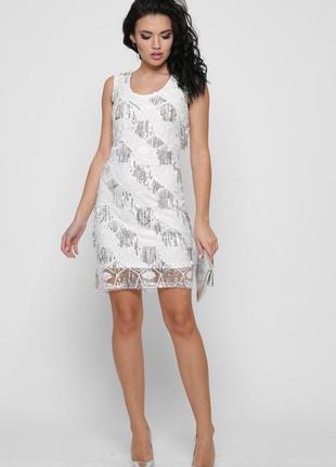 Блестящая коктейльная мини-платье