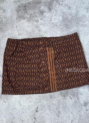 Женская юбка adidas women's ivy park brown red monogram skirt size 3x hb8429