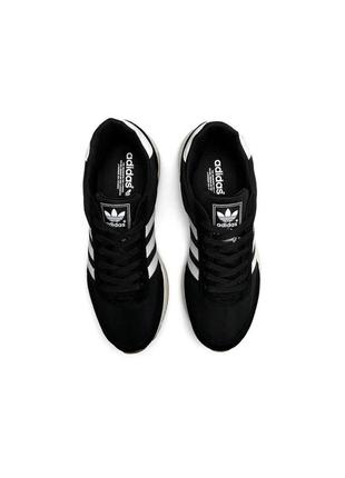 Adidas iniki черные на белой4 фото