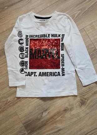 Реглан с пайетками с героями marvel