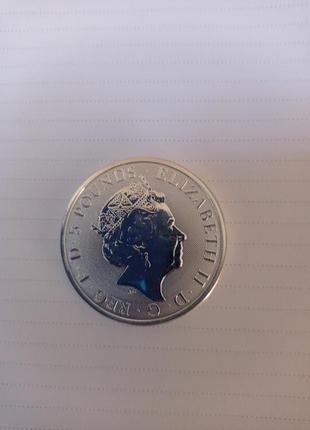 2 срібні інвестиційні монети великобританії.2 фото