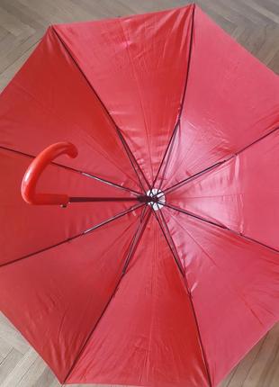 Зонт зонтик трость красный2 фото