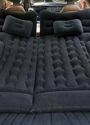 Матрац надувний для автомобіля з насосом і 2 подушками 180х135 см black4 фото