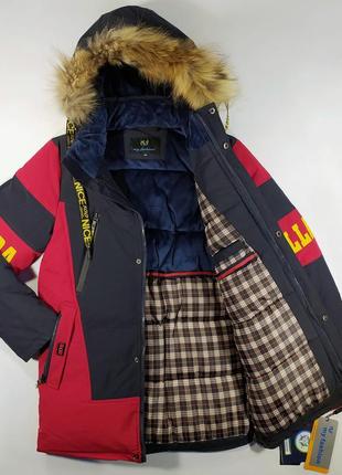 Куртка зимова з натур. опушенням для хлопчиків 152,1584 фото