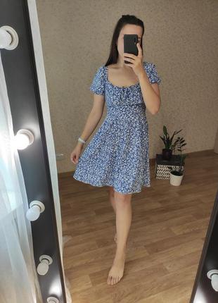 Новое платье голубое s m
