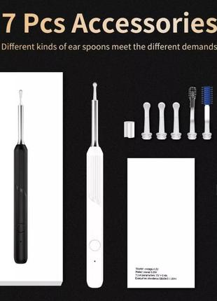 Отоскоп бороскоп wi-fi 3.6 мм fullhd android, ios qbd54-3. эндоскоп медицинский для чистки ушей