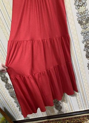 Стильное, длинное красное платье, легкое платье сарафан5 фото