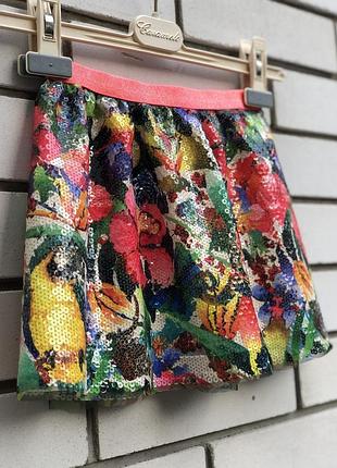 Спідниця в паєтках для дівчинки з тропічним принтом від kate morgan для h&m