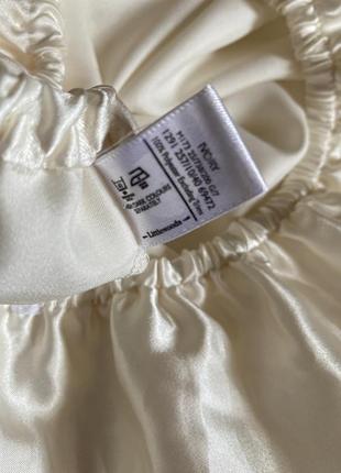Подьюбник кремовый атласный нижняя юбка с ажурным низом - m l6 фото